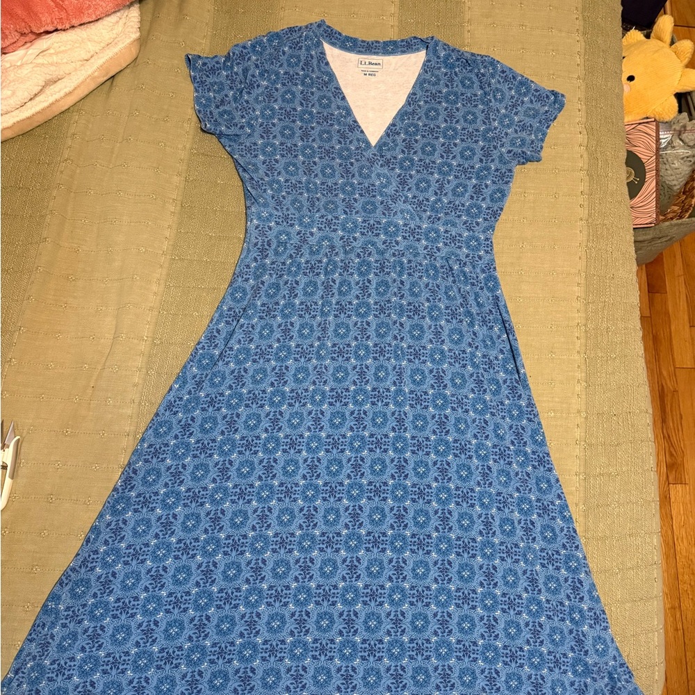 Blue Patterned Women's Dress